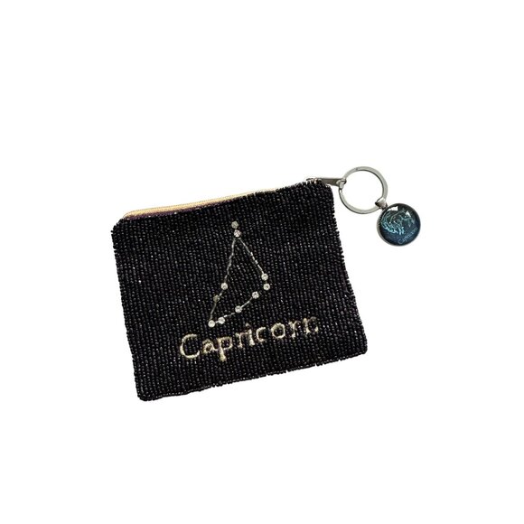 CAPRICORN Beaded Zodiac Astrology Zip Coin Purse - Picture 2 of 8